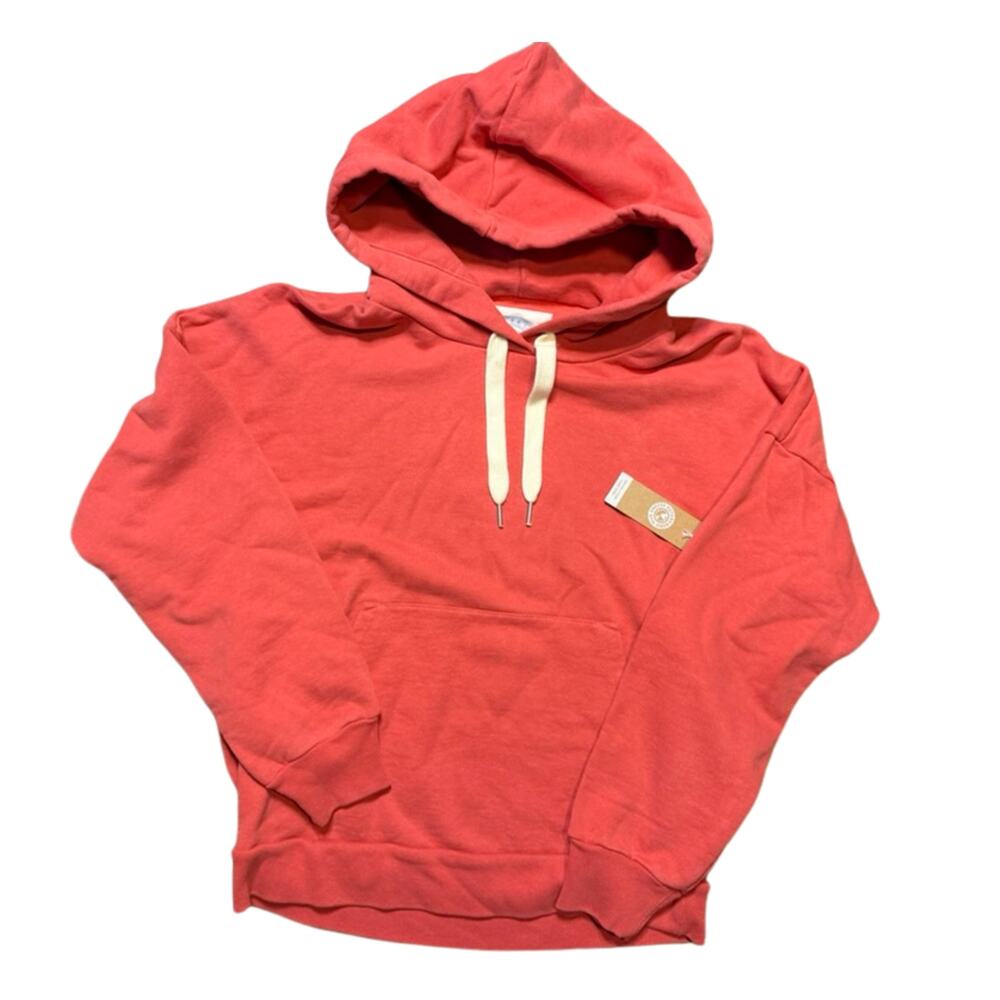 Outerknown Second Spin Slouchy Hoodie Coral Red XS Organic Cotton Lyocell NWT